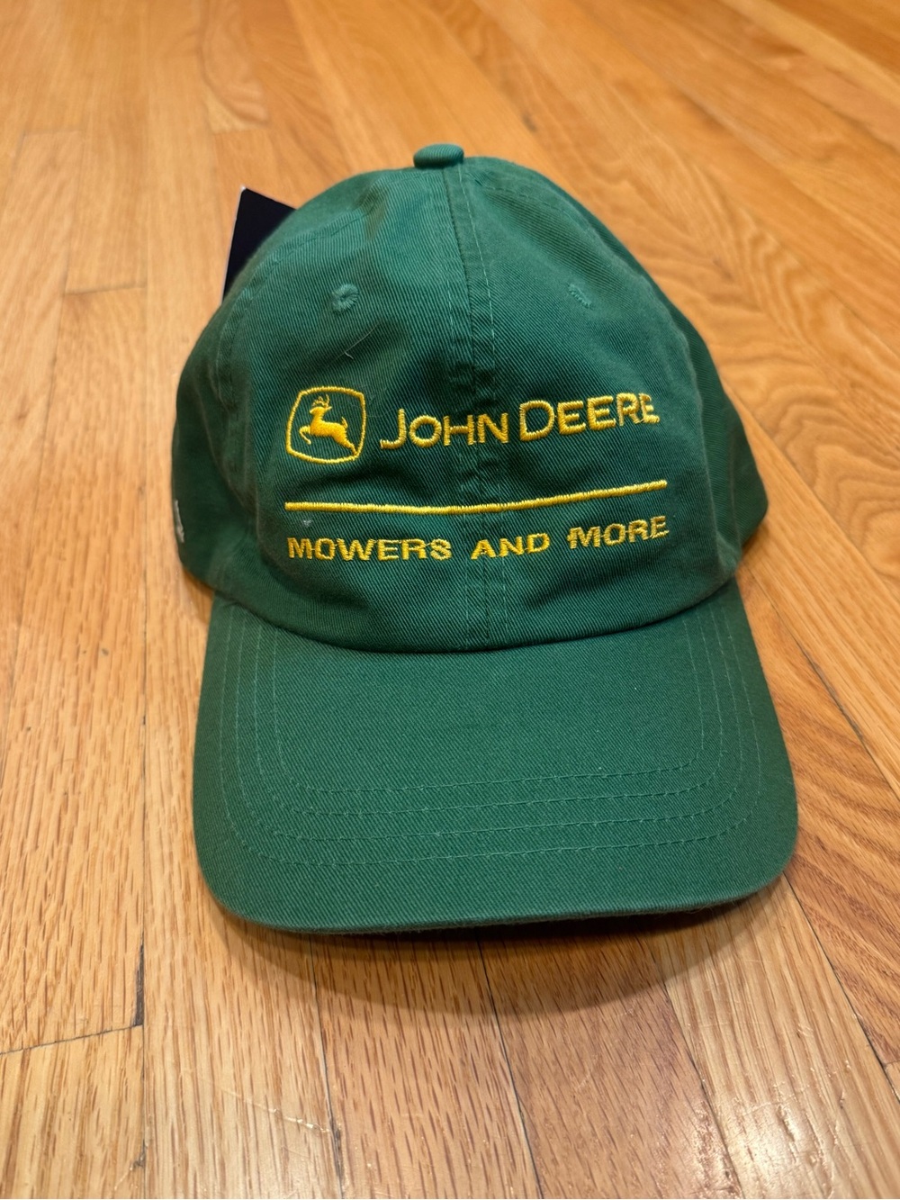 John Deere Mowers and More Green Cap with Yellow Embroidered Logo
